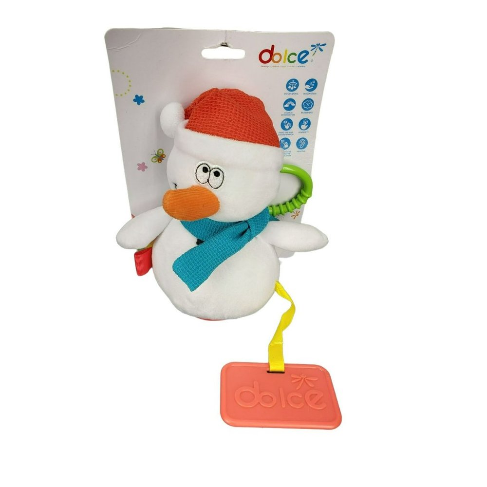 Dolce Snowman Plush White Baby Teething Toy‎ Plush